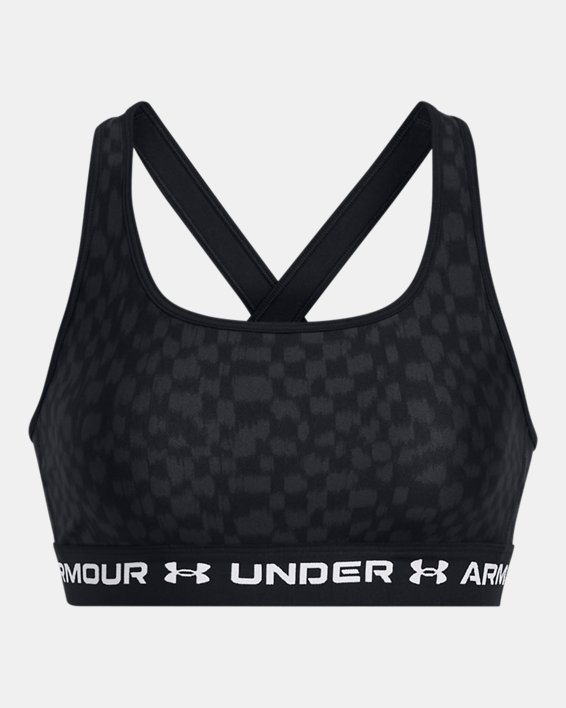 Women's Armour® Mid Crossback Printed Sports Bra, Black, pdpMainDesktop image number 9